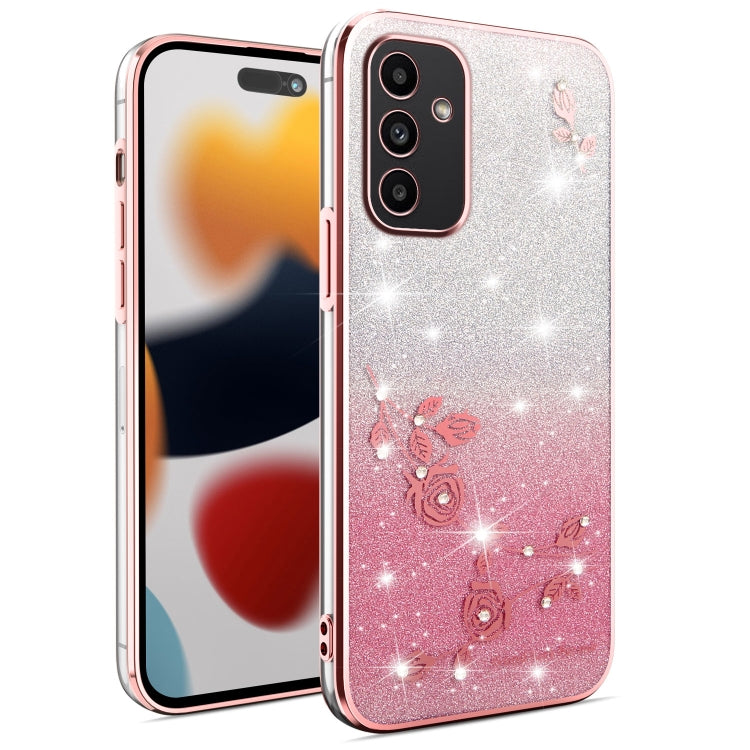 Gradient Glitter Flower All-inclusive Phone Case, For Samsung Galaxy A54 5G, For Samsung Galaxy S23 Ultra 5G, For Samsung Galaxy S23+ 5G, For Samsung Galaxy S23 5G, ForSamsung Galaxy A14, For Samsung Galaxy A12, For Samsung Galaxy S20 FE               ...