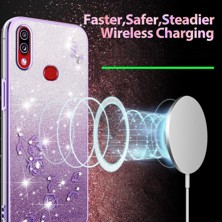Gradient Glitter Flower All-inclusive Phone Case, For Samsung Galaxy A10s, For Samsung Galaxy S10 5G, For Samsung Galaxy A10, For Samsung Galaxy A50, For Samsung Galaxy S10e, For Samsung Galaxy S10+, For Samsung Galaxy S9+, For Samsung Galaxy S9