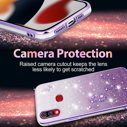 Gradient Glitter Flower All-inclusive Phone Case, For Samsung Galaxy A10s, For Samsung Galaxy S10 5G, For Samsung Galaxy A10, For Samsung Galaxy A50, For Samsung Galaxy S10e, For Samsung Galaxy S10+, For Samsung Galaxy S9+, For Samsung Galaxy S9