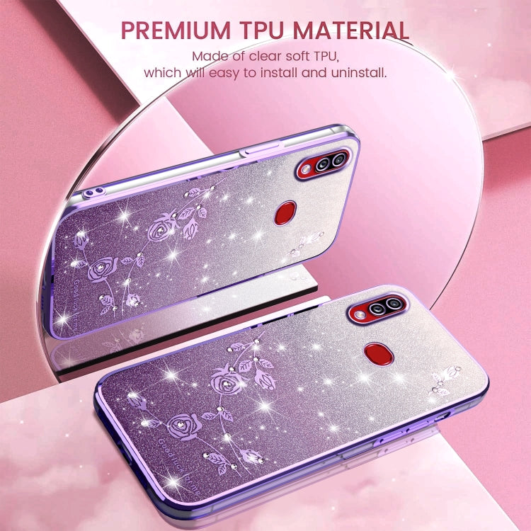 Gradient Glitter Flower All-inclusive Phone Case, For Samsung Galaxy A10s, For Samsung Galaxy S10 5G, For Samsung Galaxy A10, For Samsung Galaxy A50, For Samsung Galaxy S10e, For Samsung Galaxy S10+, For Samsung Galaxy S9+, For Samsung Galaxy S9