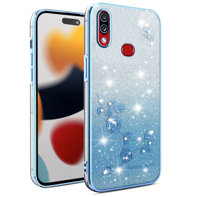 Gradient Glitter Flower All-inclusive Phone Case, For Samsung Galaxy A10s, For Samsung Galaxy S10 5G, For Samsung Galaxy A10, For Samsung Galaxy A50, For Samsung Galaxy S10e, For Samsung Galaxy S10+, For Samsung Galaxy S9+, For Samsung Galaxy S9