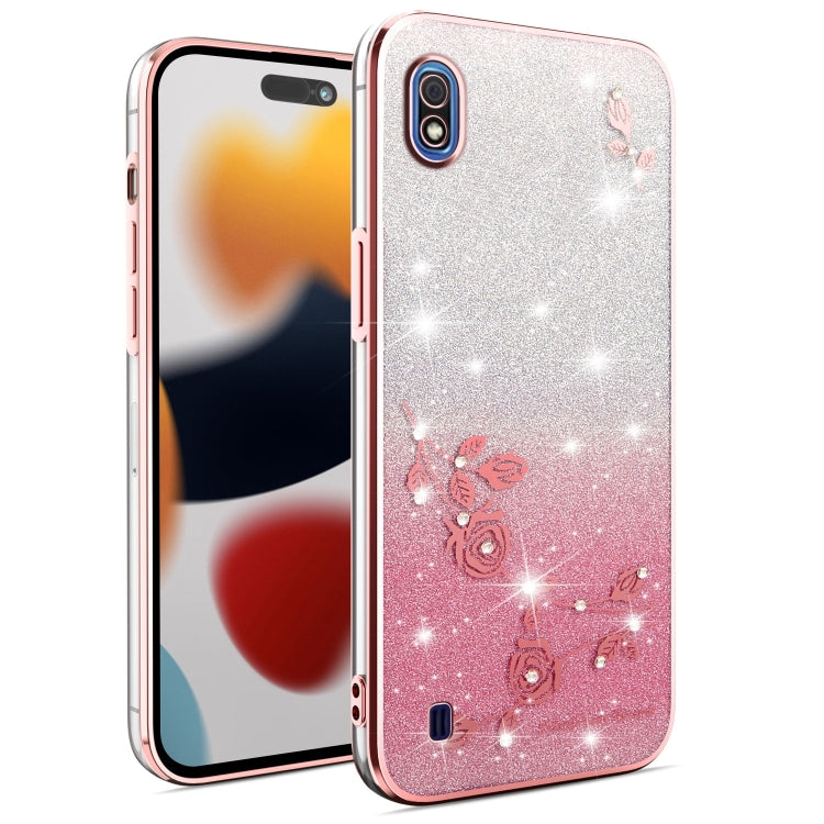 Gradient Glitter Flower All-inclusive Phone Case, For Samsung Galaxy A10s, For Samsung Galaxy S10 5G, For Samsung Galaxy A10, For Samsung Galaxy A50, For Samsung Galaxy S10e, For Samsung Galaxy S10+, For Samsung Galaxy S9+, For Samsung Galaxy S9