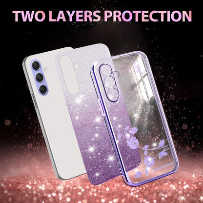 Gradient Glitter Flower All-inclusive Phone Case, For Samsung Galaxy A54 5G, For Samsung Galaxy S23 Ultra 5G, For Samsung Galaxy S23+ 5G, For Samsung Galaxy S23 5G, ForSamsung Galaxy A14, For Samsung Galaxy A12, For Samsung Galaxy S20 FE               ...