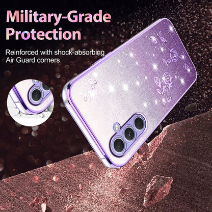 Gradient Glitter Flower All-inclusive Phone Case, For Samsung Galaxy A54 5G, For Samsung Galaxy S23 Ultra 5G, For Samsung Galaxy S23+ 5G, For Samsung Galaxy S23 5G, ForSamsung Galaxy A14, For Samsung Galaxy A12, For Samsung Galaxy S20 FE               ...