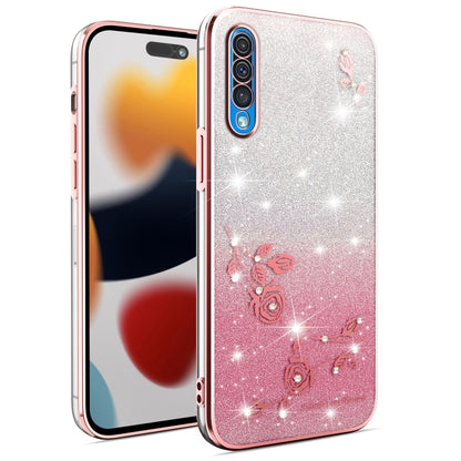 Gradient Glitter Flower All-inclusive Phone Case, For Samsung Galaxy A10s, For Samsung Galaxy S10 5G, For Samsung Galaxy A10, For Samsung Galaxy A50, For Samsung Galaxy S10e, For Samsung Galaxy S10+, For Samsung Galaxy S9+, For Samsung Galaxy S9