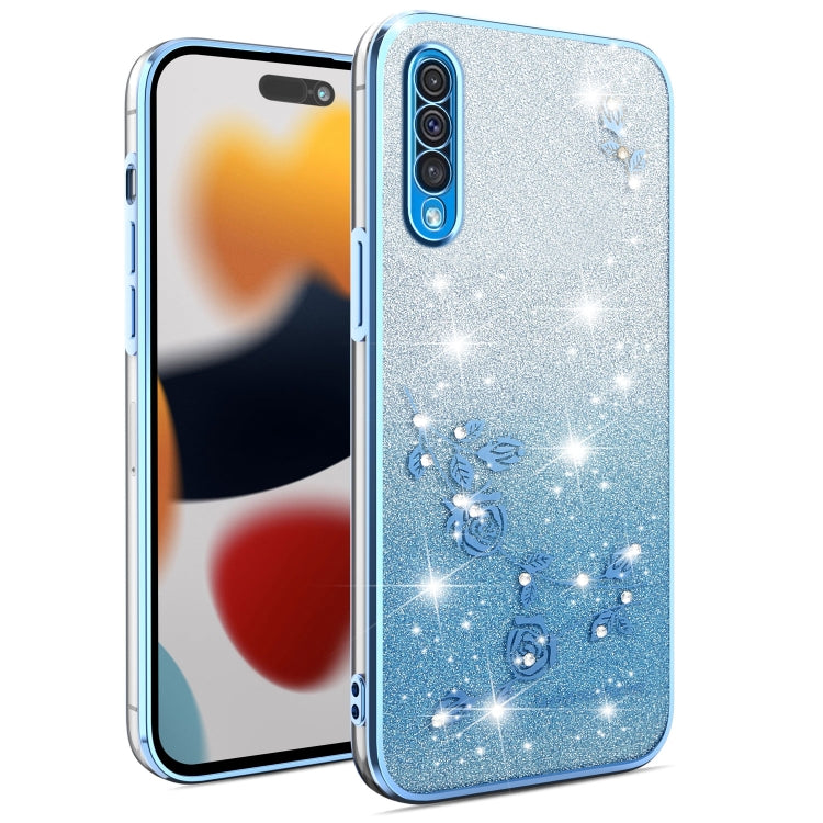 Gradient Glitter Flower All-inclusive Phone Case, For Samsung Galaxy A10s, For Samsung Galaxy S10 5G, For Samsung Galaxy A10, For Samsung Galaxy A50, For Samsung Galaxy S10e, For Samsung Galaxy S10+, For Samsung Galaxy S9+, For Samsung Galaxy S9