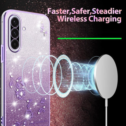 Gradient Glitter Flower All-inclusive Phone Case, For Samsung Galaxy A36, For Samsung Galaxy S25 5G, For Samsung Galaxy S25+ 5G, For Samsung Galaxy S25 Ultra 5G, For Samsung Galaxy A16 5G, For Samsung Galaxy A06 4G, For Samsung Galaxy S24 FE 5G        ...