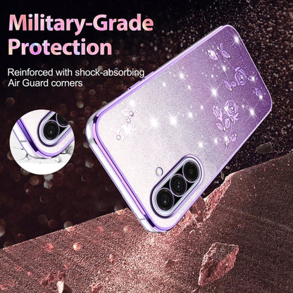Gradient Glitter Flower All-inclusive Phone Case, For Samsung Galaxy A36, For Samsung Galaxy S25 5G, For Samsung Galaxy S25+ 5G, For Samsung Galaxy S25 Ultra 5G, For Samsung Galaxy A16 5G, For Samsung Galaxy A06 4G, For Samsung Galaxy S24 FE 5G        ...