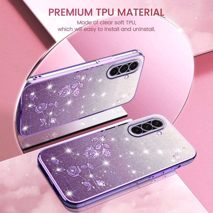 Gradient Glitter Flower All-inclusive Phone Case, For Samsung Galaxy A36, For Samsung Galaxy S25 5G, For Samsung Galaxy S25+ 5G, For Samsung Galaxy S25 Ultra 5G, For Samsung Galaxy A16 5G, For Samsung Galaxy A06 4G, For Samsung Galaxy S24 FE 5G        ...