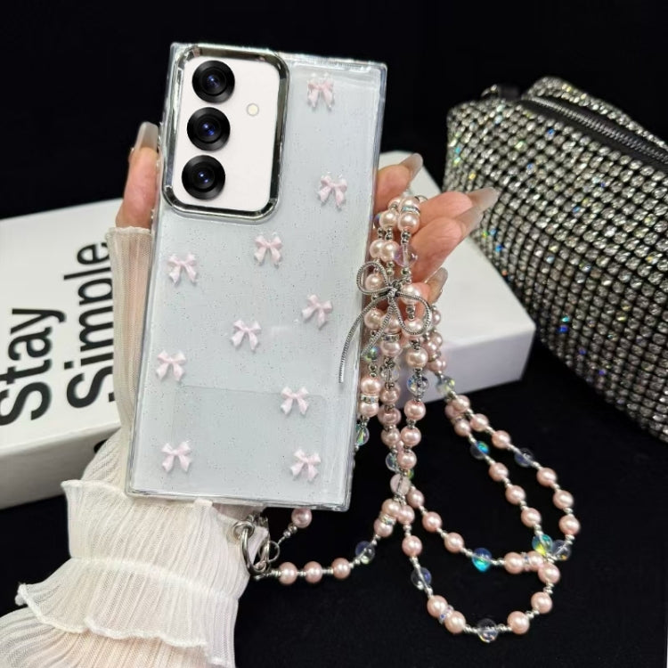 Little Fresh Bow Neck Chain TPU Phone Case, For Samsung Galaxy S25 5G, For Samsung Galaxy S25+ 5G, For Samsung Galaxy S25 Ultra 5G, For Samsung Galaxy A16 5G, For Samsung Galaxy S24 FE 5G, For Samsung Galaxy A55