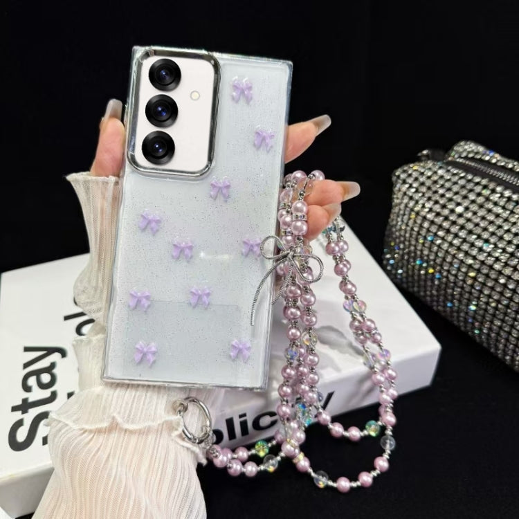 Little Fresh Bow Neck Chain TPU Phone Case, For Samsung Galaxy S25 5G, For Samsung Galaxy S25+ 5G, For Samsung Galaxy S25 Ultra 5G, For Samsung Galaxy A16 5G, For Samsung Galaxy S24 FE 5G, For Samsung Galaxy A55