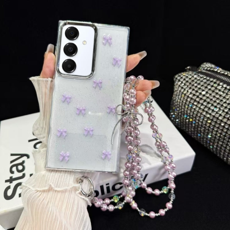 Little Fresh Bow Neck Chain TPU Phone Case, For Samsung Galaxy S25 5G, For Samsung Galaxy S25+ 5G, For Samsung Galaxy S25 Ultra 5G, For Samsung Galaxy A16 5G, For Samsung Galaxy S24 FE 5G, For Samsung Galaxy A55