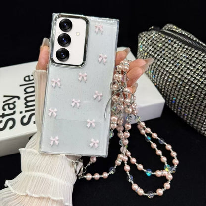 Little Fresh Bow Neck Chain TPU Phone Case, For Samsung Galaxy S25 5G, For Samsung Galaxy S25+ 5G, For Samsung Galaxy S25 Ultra 5G, For Samsung Galaxy A16 5G, For Samsung Galaxy S24 FE 5G, For Samsung Galaxy A55