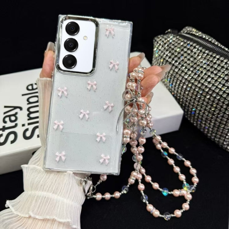Little Fresh Bow Neck Chain TPU Phone Case, For Samsung Galaxy S25 5G, For Samsung Galaxy S25+ 5G, For Samsung Galaxy S25 Ultra 5G, For Samsung Galaxy A16 5G, For Samsung Galaxy S24 FE 5G, For Samsung Galaxy A55