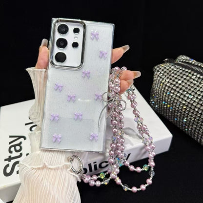 Little Fresh Bow Neck Chain TPU Phone Case, For Samsung Galaxy A35, For Samsung Galaxy S24 Ultra 5G, For Samsung Galaxy S24+ 5G, For Samsung Galaxy S24 5G, For Samsung Galaxy A15, For Samsung Galaxy A25 5G