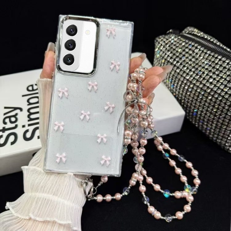 Little Fresh Bow Neck Chain TPU Phone Case, For Samsung Galaxy S23 Ultra 5G, For Samsung Galaxy S23+ 5G, For Samsung Galaxy S23 5G, For Samsung Galaxy A14 5G, For Samsung Galaxy S22 Ultra 5G, For Samsung Galaxy S22+ 5G