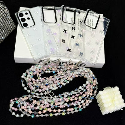 Little Fresh Bow Neck Chain TPU Phone Case, For Samsung Galaxy S23 Ultra 5G, For Samsung Galaxy S23+ 5G, For Samsung Galaxy S23 5G, For Samsung Galaxy A14 5G, For Samsung Galaxy S22 Ultra 5G, For Samsung Galaxy S22+ 5G