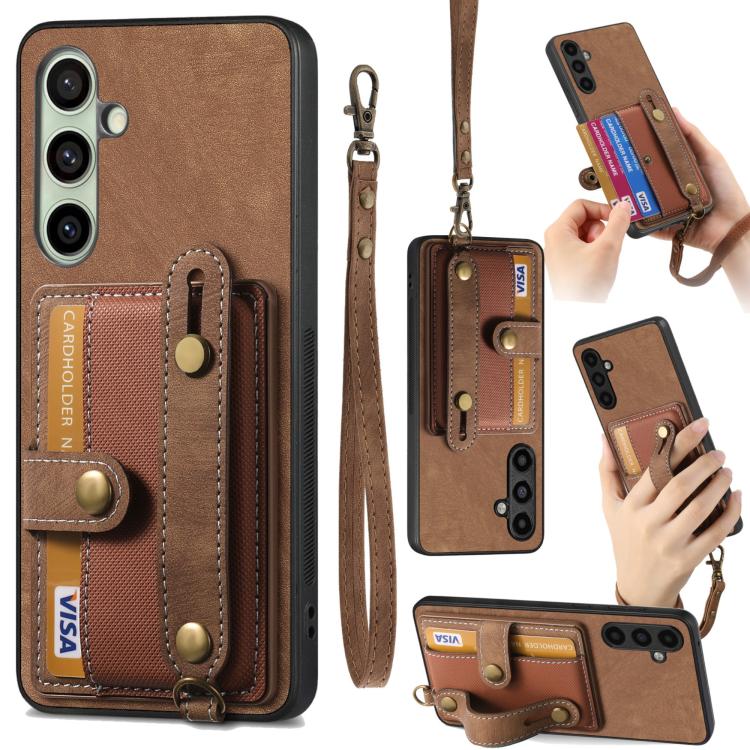 Retro Cross Wristband Wallet Leather Back Phone Case, For Samsung Galaxy A57 5G, For Samsung Galaxy A37 5G, For Samsung Galaxy S25 Edge 5G, For Samsung Galaxy A56 5G