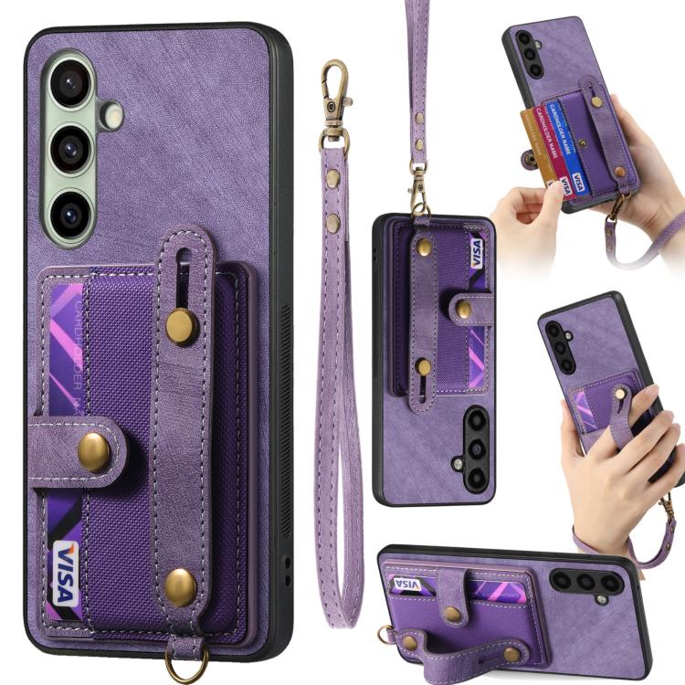 Retro Cross Wristband Wallet Leather Back Phone Case, For Samsung Galaxy A57 5G, For Samsung Galaxy A37 5G, For Samsung Galaxy S25 Edge 5G, For Samsung Galaxy A56 5G