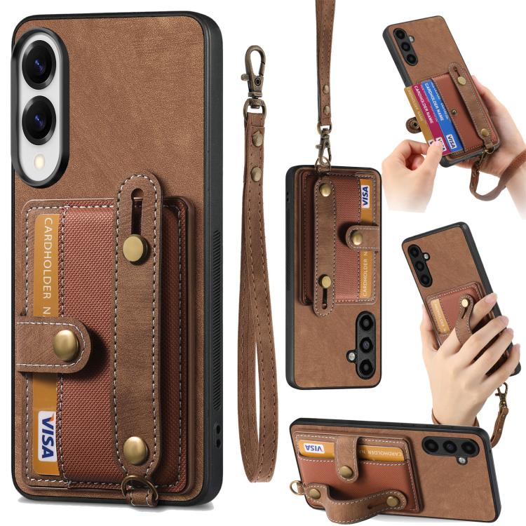 Retro Cross Wristband Wallet Leather Back Phone Case, For Samsung Galaxy A57 5G, For Samsung Galaxy A37 5G, For Samsung Galaxy S25 Edge 5G, For Samsung Galaxy A56 5G