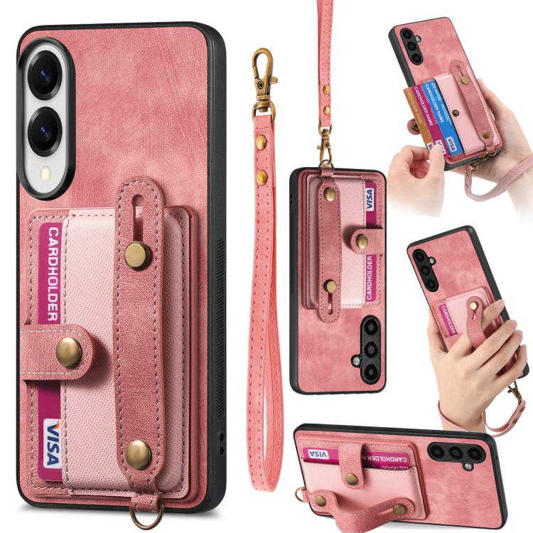 Retro Cross Wristband Wallet Leather Back Phone Case, For Samsung Galaxy A57 5G, For Samsung Galaxy A37 5G, For Samsung Galaxy S25 Edge 5G, For Samsung Galaxy A56 5G