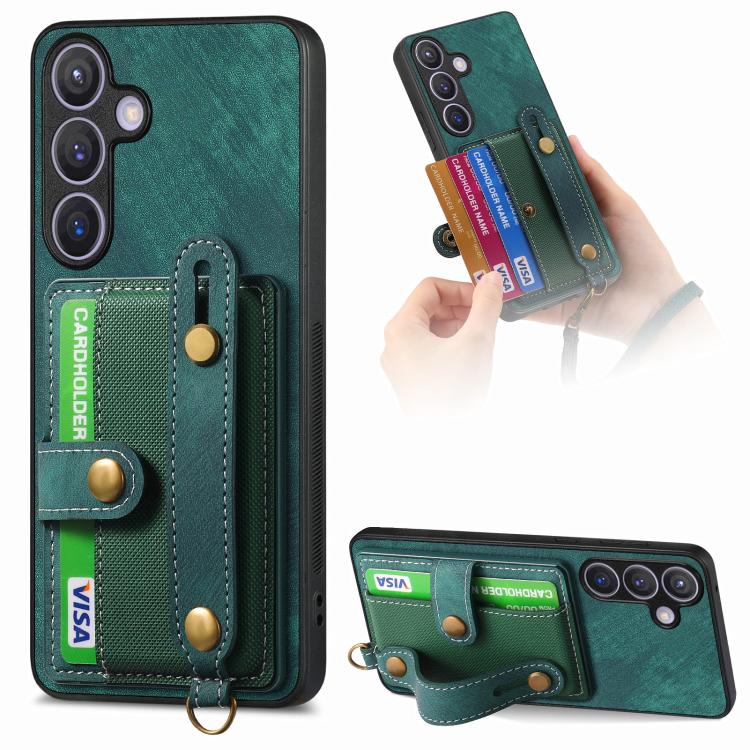 Retro Cross Wristband Wallet Leather Back Phone Case, For Samsung Galaxy A57 5G, For Samsung Galaxy A37 5G, For Samsung Galaxy S25 Edge 5G, For Samsung Galaxy A56 5G