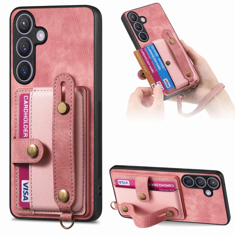 Retro Cross Wristband Wallet Leather Back Phone Case, For Samsung Galaxy A57 5G, For Samsung Galaxy A37 5G, For Samsung Galaxy S25 Edge 5G, For Samsung Galaxy A56 5G