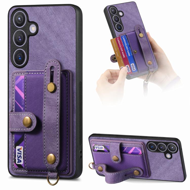 Retro Cross Wristband Wallet Leather Back Phone Case, For Samsung Galaxy A57 5G, For Samsung Galaxy A37 5G, For Samsung Galaxy S25 Edge 5G, For Samsung Galaxy A56 5G