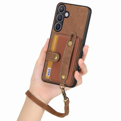 Retro Cross Wristband Wallet Leather Back Phone Case, For Samsung Galaxy A57 5G, For Samsung Galaxy A37 5G, For Samsung Galaxy S25 Edge 5G, For Samsung Galaxy A56 5G