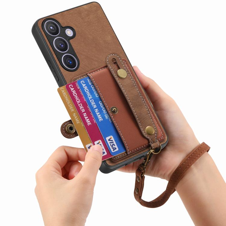Retro Cross Wristband Wallet Leather Back Phone Case, For Samsung Galaxy A57 5G, For Samsung Galaxy A37 5G, For Samsung Galaxy S25 Edge 5G, For Samsung Galaxy A56 5G