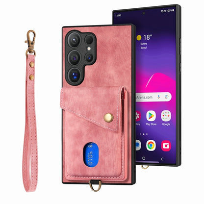 Retro Card Wallet Fold Leather Phone Case with Strap, For Samsung Galaxy A36, For Samsung Galaxy S25 5G, For Samsung Galaxy S25+ 5G, For Samsung Galaxy S25 Ultra 5G