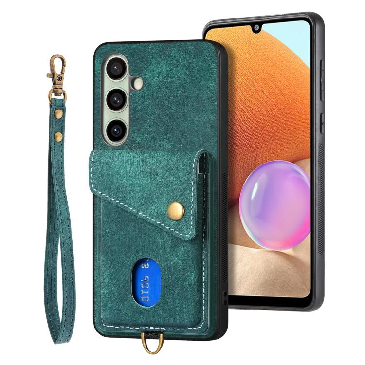 Retro Card Wallet Fold Leather Phone Case with Strap, For Samsung Galaxy A57 5G, For Samsung Galaxy A37 5G, For Samsung Galaxy S25 Edge 5G, For Samsung Galaxy A56 5G