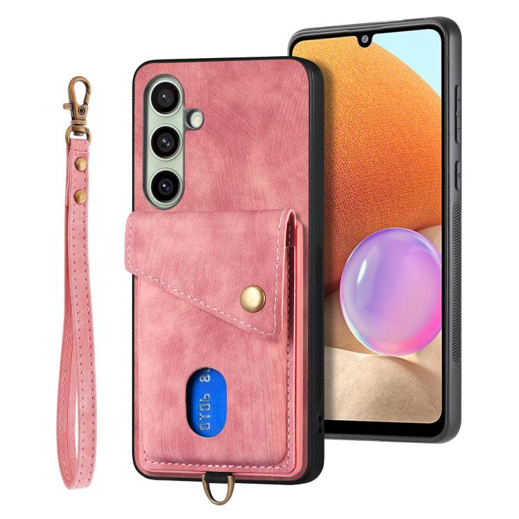 Retro Card Wallet Fold Leather Phone Case with Strap, For Samsung Galaxy A57 5G, For Samsung Galaxy A37 5G, For Samsung Galaxy S25 Edge 5G, For Samsung Galaxy A56 5G
