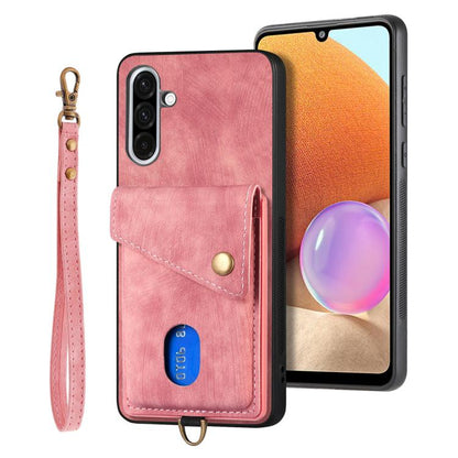 Retro Card Wallet Fold Leather Phone Case with Strap, For Samsung Galaxy A36, For Samsung Galaxy S25 5G, For Samsung Galaxy S25+ 5G, For Samsung Galaxy S25 Ultra 5G