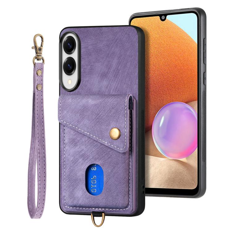 Retro Card Wallet Fold Leather Phone Case with Strap, For Samsung Galaxy A57 5G, For Samsung Galaxy A37 5G, For Samsung Galaxy S25 Edge 5G, For Samsung Galaxy A56 5G