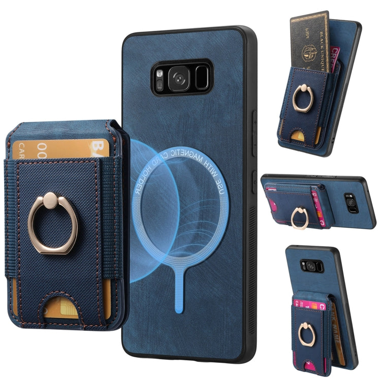 Retro Splitable Magnetic Stand Card Bag Leather Phone Case, For Samsung Galaxy S8+