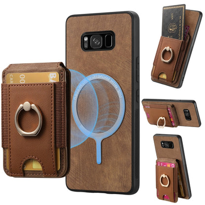Retro Splitable Magnetic Stand Card Bag Leather Phone Case, For Samsung Galaxy S8+