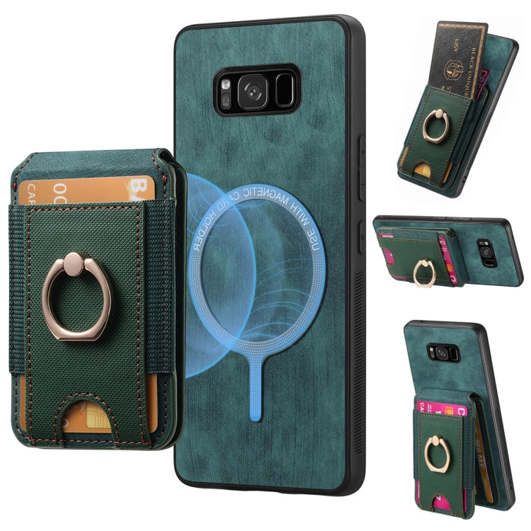 Retro Splitable Magnetic Stand Card Bag Leather Phone Case, For Samsung Galaxy S8+