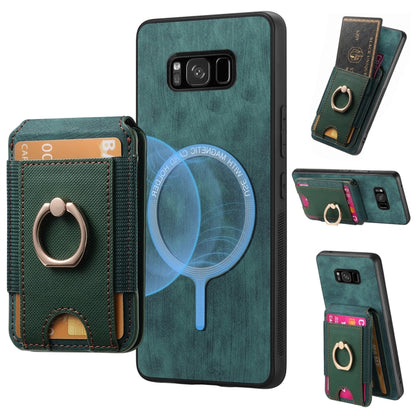 Retro Splitable Magnetic Stand Card Bag Leather Phone Case, For Samsung Galaxy S8+