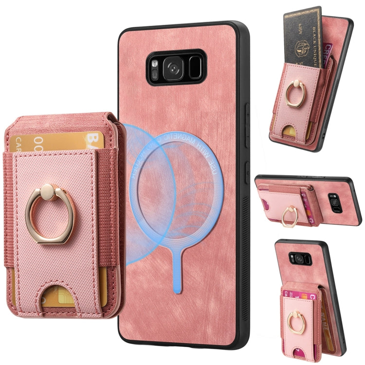 Retro Splitable Magnetic Stand Card Bag Leather Phone Case, For Samsung Galaxy S8+