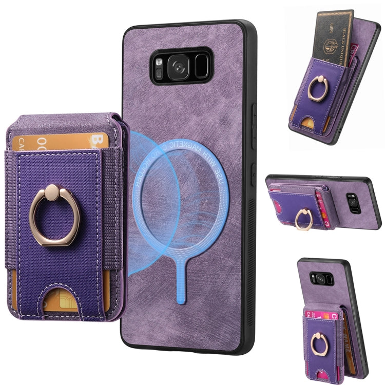 Retro Splitable Magnetic Stand Card Bag Leather Phone Case, For Samsung Galaxy S8+