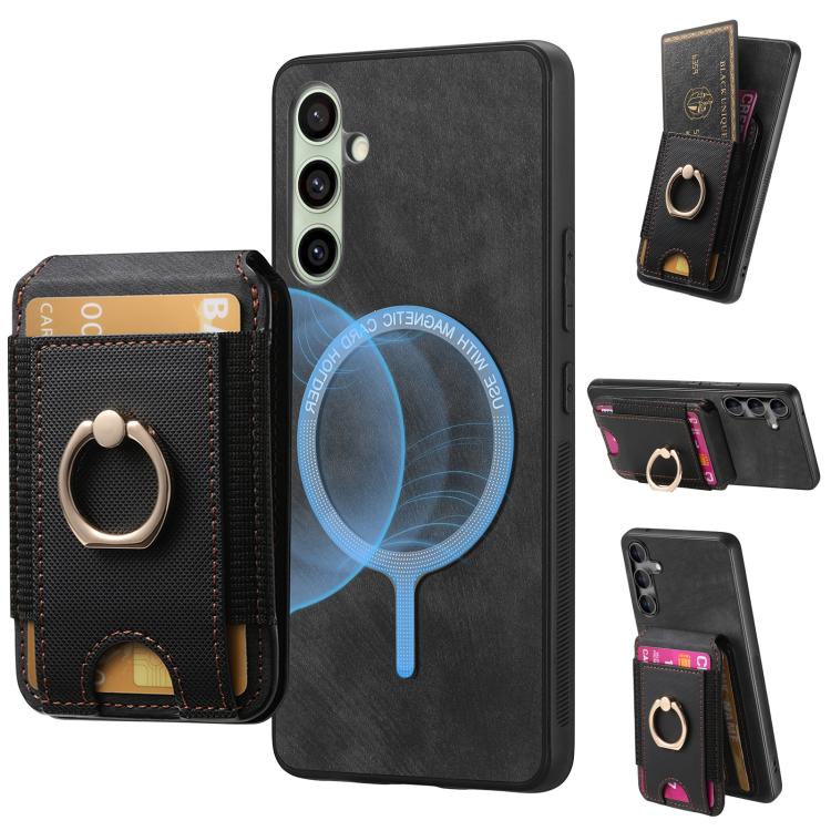 Retro Splitable Magnetic Stand Card Bag Leather Phone Case, For Samsung Galaxy S25 Edge 5G, For Samsung Galaxy A56 5G, For Samsung Galaxy A36, For Samsung Galaxy S25 5G