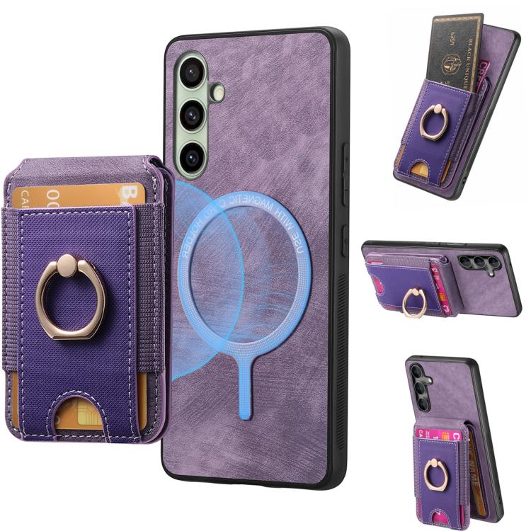 Retro Splitable Magnetic Stand Card Bag Leather Phone Case, For Samsung Galaxy S25 Edge 5G, For Samsung Galaxy A56 5G, For Samsung Galaxy A36, For Samsung Galaxy S25 5G