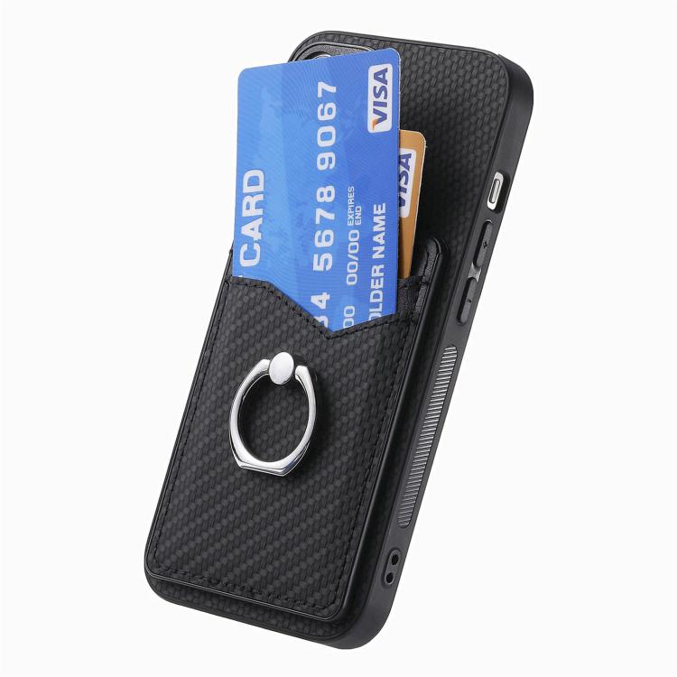Carbon Fiber Card Wallet Ring Phone Case, For Samsung Galaxy S25 Edge 5G, For Samsung Galaxy A56 5G, For Samsung Galaxy A36, For Samsung Galaxy S25 5G