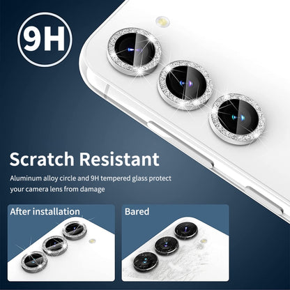 ENKAY Hat-Prince 9H Rear Camera Lens Glitter Aluminium Alloy Tempered Glass Film, For Samsung Galaxy S25 5G, For Samsung Galaxy S25+ 5G, For Samsung Galaxy S25 Ultra 5G