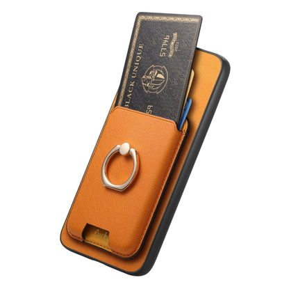 Retro Cross Leather Ring Vertical Insert Card Bag MagSafe Phone Case, For Samsung Galaxy S24+ 5G, For Samsung Galaxy S24 5G, For Samsung Galaxy A15