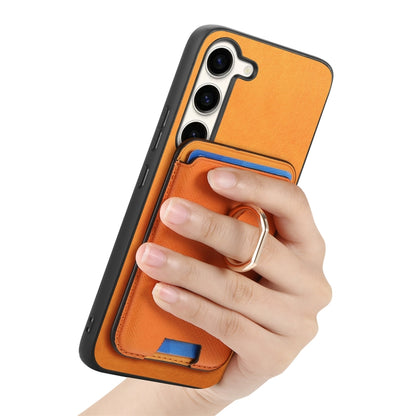 Retro Cross Leather Ring Vertical Insert Card Bag MagSafe Phone Case, For Samsung Galaxy S23+ 5G, For Samsung Galaxy S23 5G, For Samsung Galaxy A16