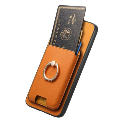 Retro Cross Leather Ring Vertical Insert Card Bag MagSafe Phone Case, For Samsung Galaxy S23 5G, For Samsung Galaxy A16, For Samsung Galaxy M34 / F34 5G