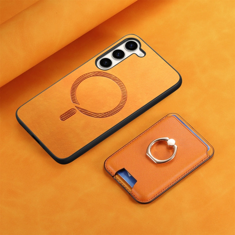 Retro Cross Leather Ring Vertical Insert Card Bag MagSafe Phone Case, For Samsung Galaxy S23 5G, For Samsung Galaxy A16, For Samsung Galaxy M34 / F34 5G