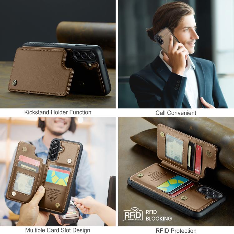 CaseMe C22 Card Slots Holder RFID Anti-theft Phone Case, For Samsung Galaxy A56, For Samsung Galaxy A36, For Samsung Galaxy S25 5G, For Samsung Galaxy S25+ 5G